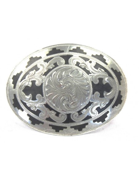 BOUCLE ARGENT FOND NOIR SANS FIGURINE
