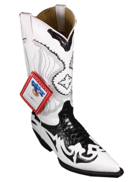 DESPERADO WOMAN WHITE/BLACK GENUINE PYTHON SKIN